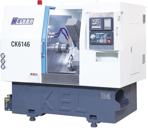46 刀塔 帶動力頭 帶Y軸 車銑復(fù)合機( 45度斜床身 線軌機)CK6146D-Y